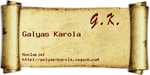 Galyas Karola névjegykártya